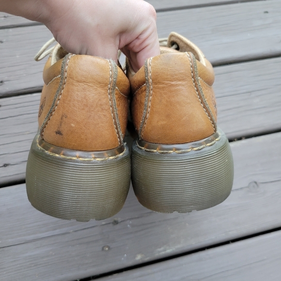 Dr Martens Vintage 90s y2k Tan Leather Splat Flower Power Platform Oxfords 10 - Picture 5 of 8